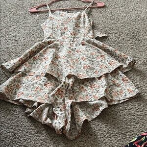 Floral romper with open back